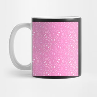 Preppy pink Happy face stars pattern Mug